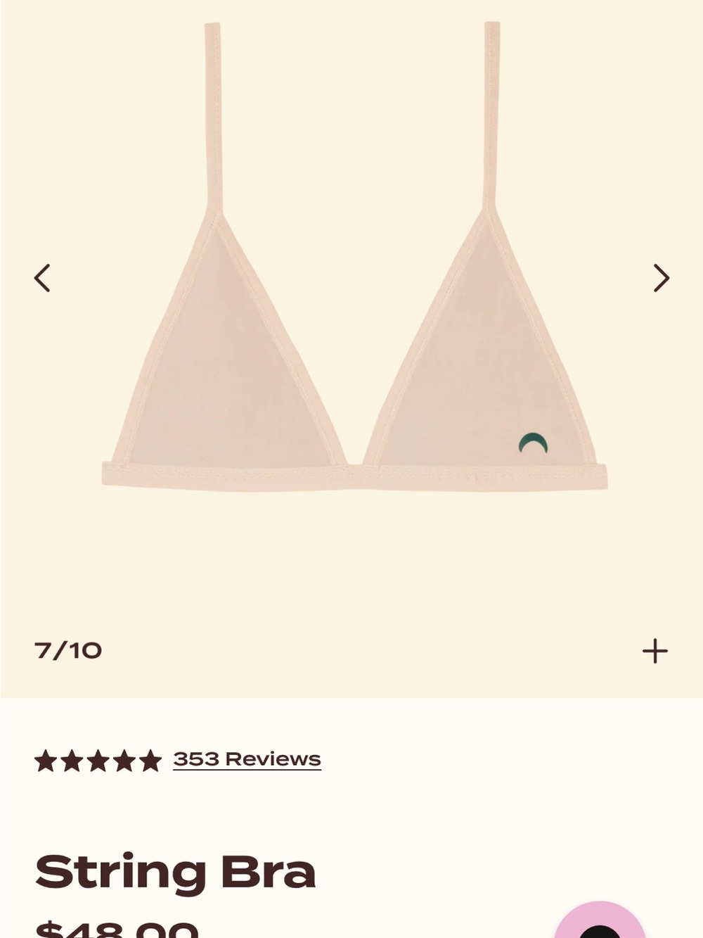 String Bra in Nude and Black xs - 2-Pack